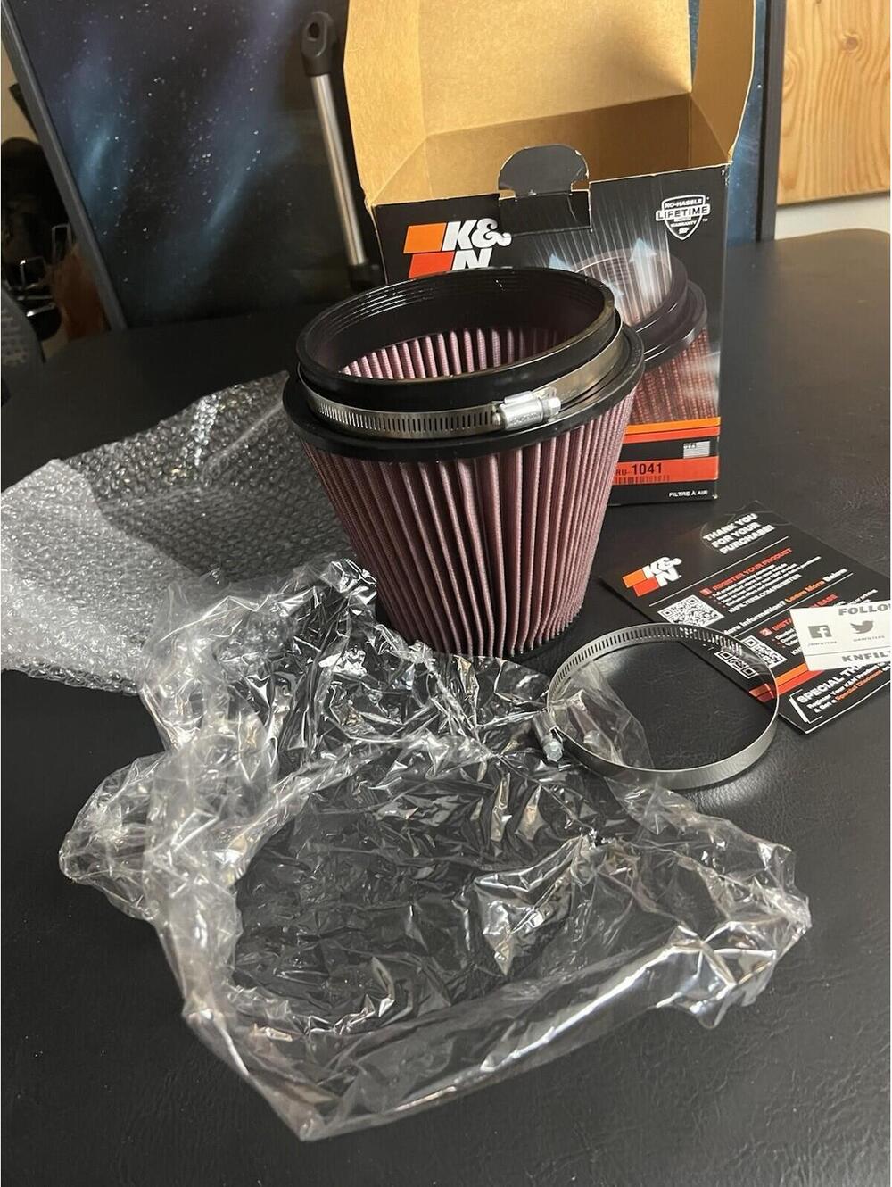 K&N RU-1041 Universal 6” Flange Clamp-On High-Flow Air Filter Free Shipping NEW